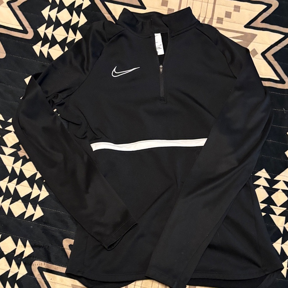 Nike Black and White Half-Zip Top